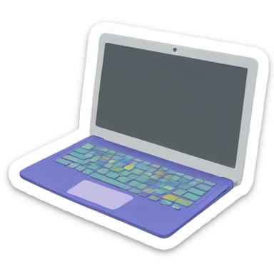 laptop with color horizontal strokes on the screen minimalistic sticker