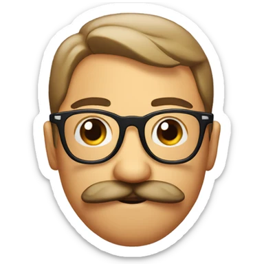 kissy face with the glasses and mustache emoji sticker