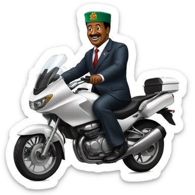 Paul biya sur la moto  sticker