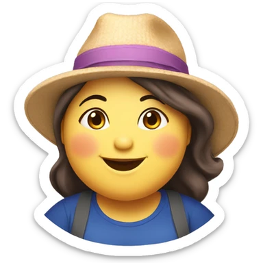 Happy fat girl with hat with text Nika sticker