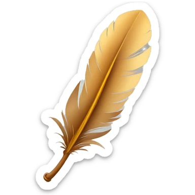 a feather quill and an open SCROLL sticker
