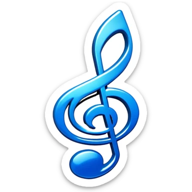 3D blue music icon logo note  no background unique y2k sticker