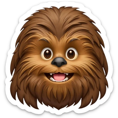 pero la cara de chewbacca en formato png con menos detalle y sonriente sticker