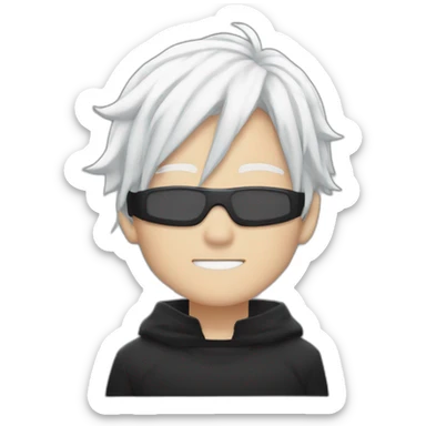 Gojo satoru white hair with a black cloth on his eyes sticker