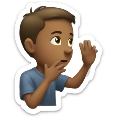 Kid knocking on a window sticker