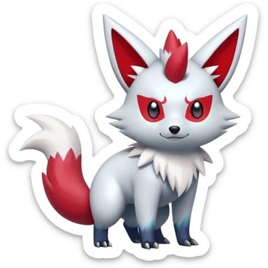 Epic Shiny Cool Cute Kawaii Zangoose-Zorua-Pokemon-fakemon-hybrid-animal Full Body  sticker