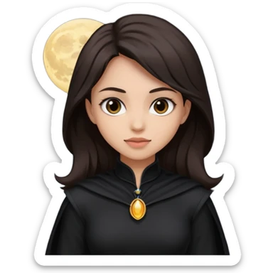Shadow Moon from American Gods with dark brown hair, black outfit sticker