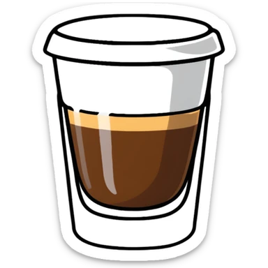 Small 4.5 ounce Gibraltar glass with cortado espresso drink, properly sized small tumbler with espresso and milk sticker