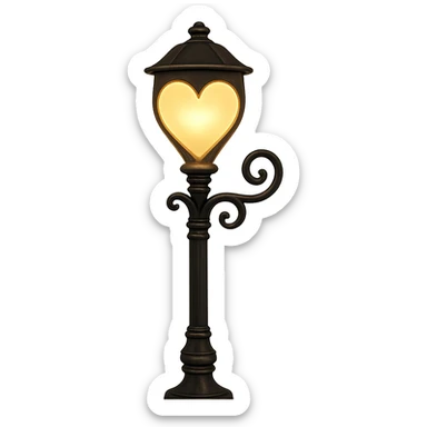 romantic street lamp with heart-shaped light sticker