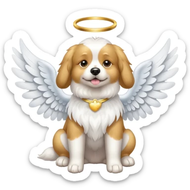 Dog wearing angel wings sticker