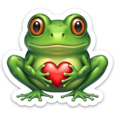 Frog heart sticker