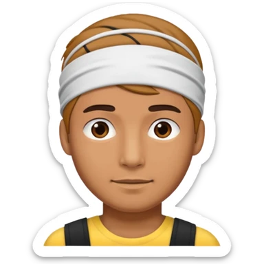 necesito una cara de un hombre con una vincha sticker