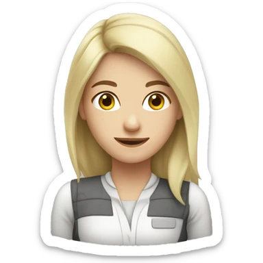 Caucasian Girl at work  sticker