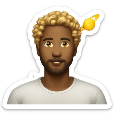 Person wearing t shirt filled with golden galaxies celestial sticker