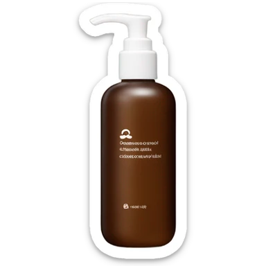 slim and tall brown oil cleanser bottle with white chinese label and white pump sticker