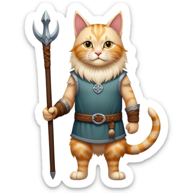 Viking norwegian cat in full height like a man sticker