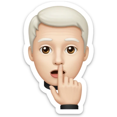 White color Shh finger and hand emoji sticker