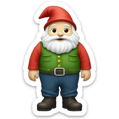 Garden gnome with a man body sticker