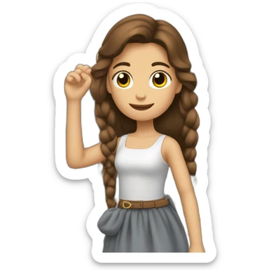 Mec châtain avec une fille brune qui se tiennent la main sticker