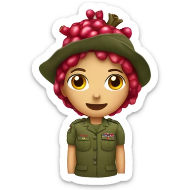 Pomegranate  in a army dress sticker