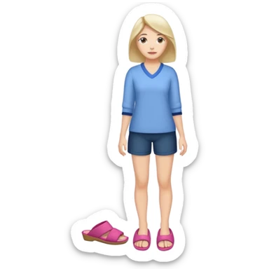 woman model standing on foot with slippers sticker