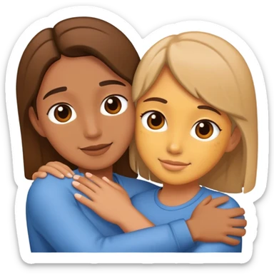 two friends hugging sticker