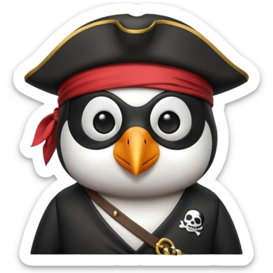 pirate crew member penguin sticker