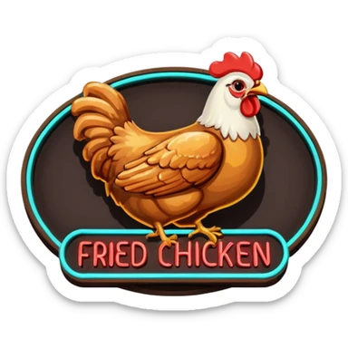 Retro Restaurant Sign Fried Chicken sticker