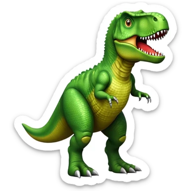 green t-rex dinosaur sticker