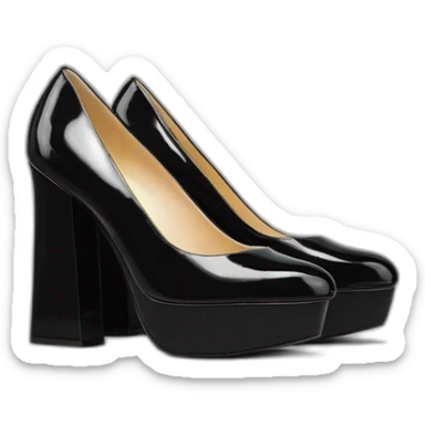Black Patent Leather Daffodile Platform Heels sticker