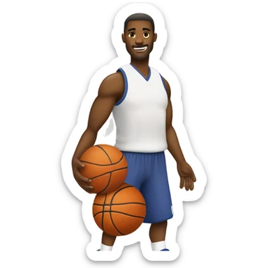 una persona con discapacidad motora, jugando basketball sticker