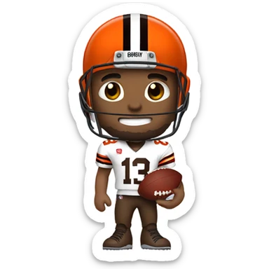 White guy Cleveland browns fan  sticker