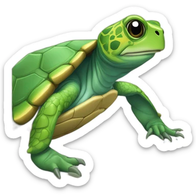 Tortue Clain grenouille sticker