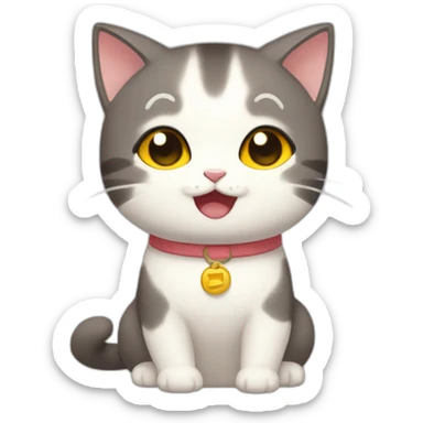 encouraging neko neko sticker