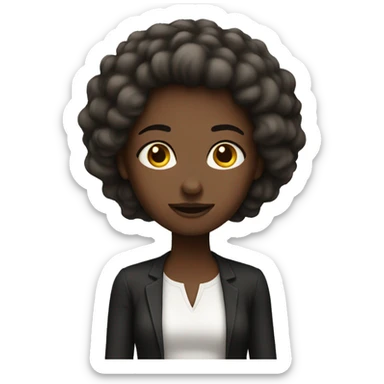 woman dark har sticker