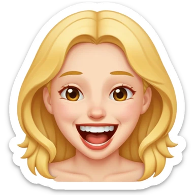 Girl laughing and pretending to choke herself  sticker