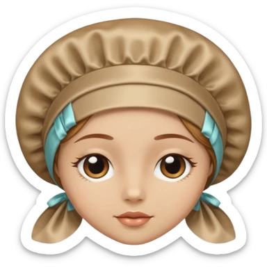 Silk sleep Bonnet emoji light brown skin  sticker