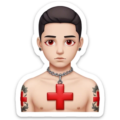 Red cross chrome hearts  sticker