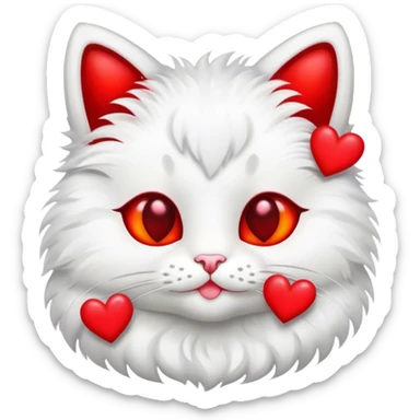 Sexy cat with hearts sticker