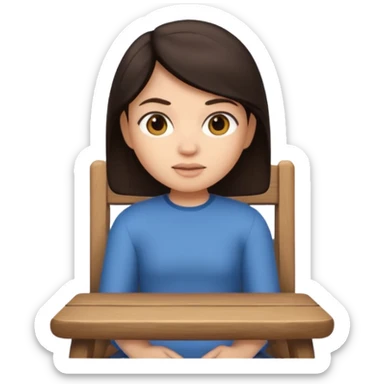 Memoji sitting on a chair from behind (pnly hair and back of the chair shown) focusing  sticker