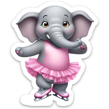 Fat elephant speed skating in a tutu sticker