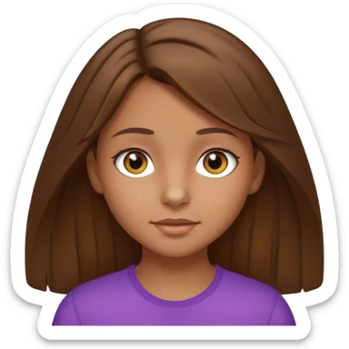 A girl with 2c brown hair like 14 inch hair a little tan skin and hazel brown eyes sticker