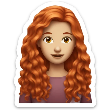 Beautiful red haired girl with long hair sticker