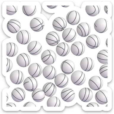 white ball for the sport bucketball with black lines in a unique all-over pattern, modern and distinctive sticker