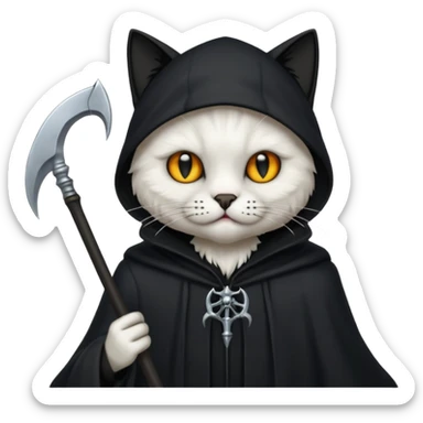 Grim reaper kitty sticker