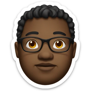 Black, boy, glasses, overweight sticker