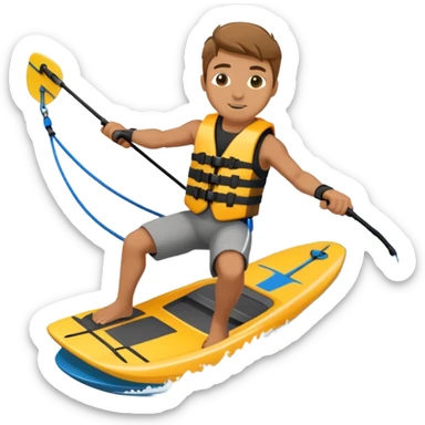 man on a wakeboard boat  sticker