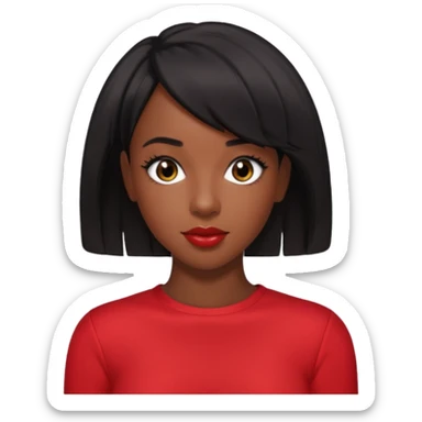 Kelly Rowland black short hair, red outfit sticker