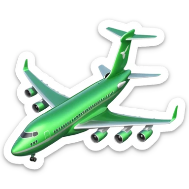 bright green jumbo jet sticker