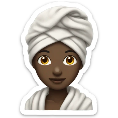 Black girl with a towel on her head  sticker